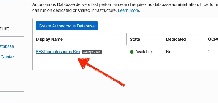 My Autonomous Database in Oracle Cloud Infrastructure
