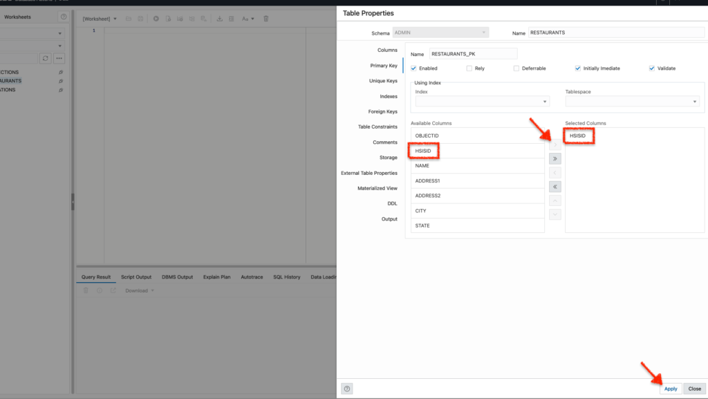 Choosing HSISID as the Primary Key in Database Actions SQL Worksheet Oracle Autonomous Database, Chris Hoina, Senior Product Manager, Database Tools, ORDS