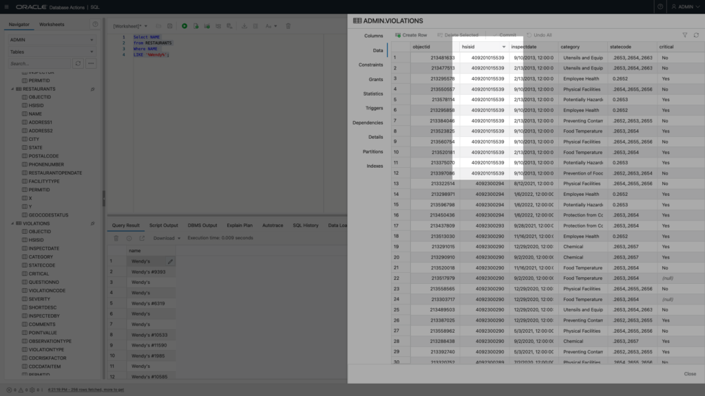 Viewing the HSISID in my table; unique identifier complications, Chris Hoina, ORDS, Oracle Autonomous Database