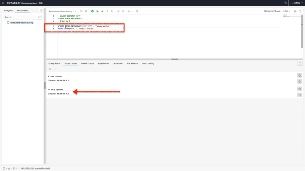 Updating fields in City Column Database Actions Oracle Autonomous Database, Chris Hoina, Senior Product Manager, ORDS, Database Tools