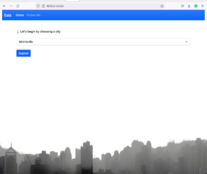 Current Flask application, made presentable by using Bootstrap for HTML and CSS