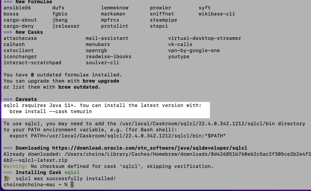 brew command for upgrading java, chris hoina, senior product manager, oracle database tools, command line, oracle autonomous database 