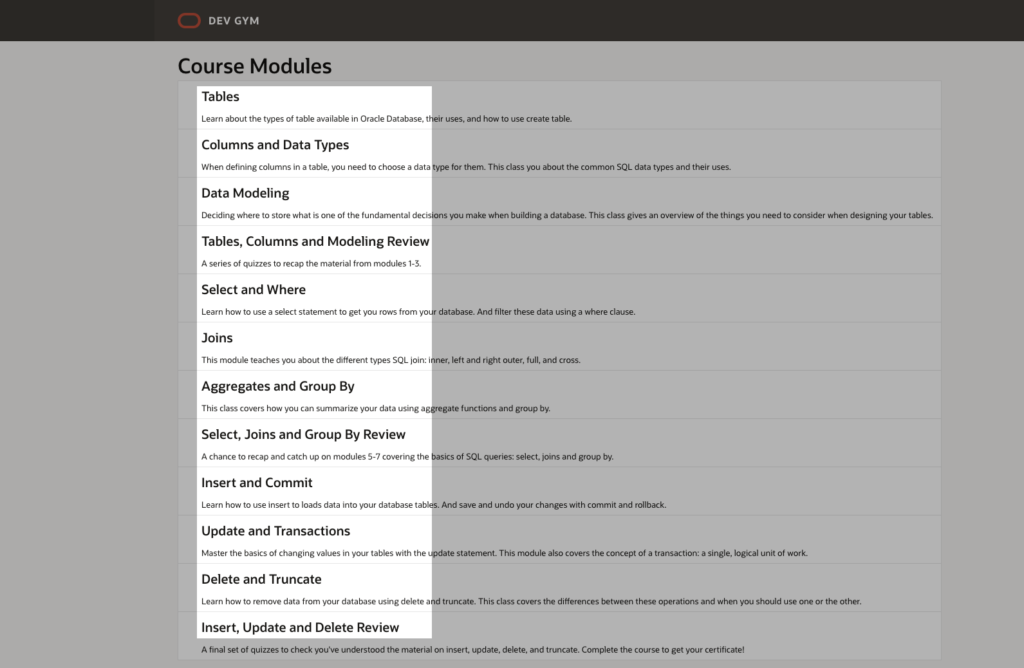 dev gym learn sql at oracle, chris hoina, senior product manager, ords, oracle autonomous database