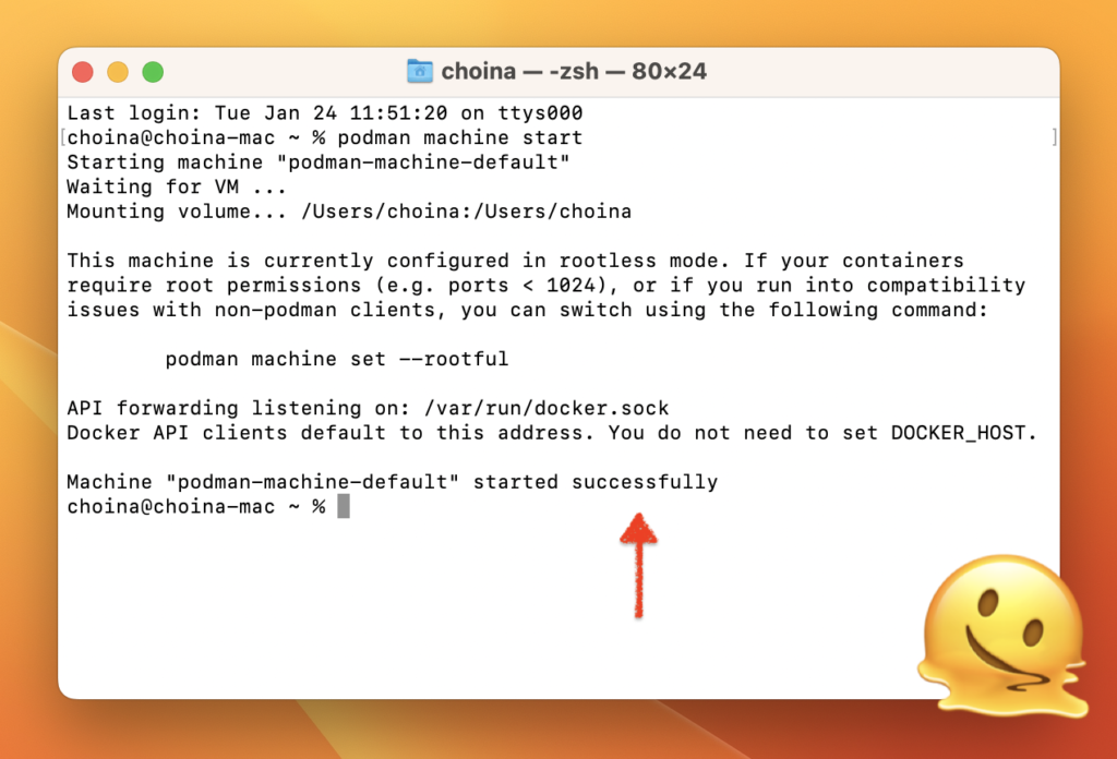 podman machine start success, Chris Hoina, Senior Product Manager, ords, Database Tools, Oracle Database  