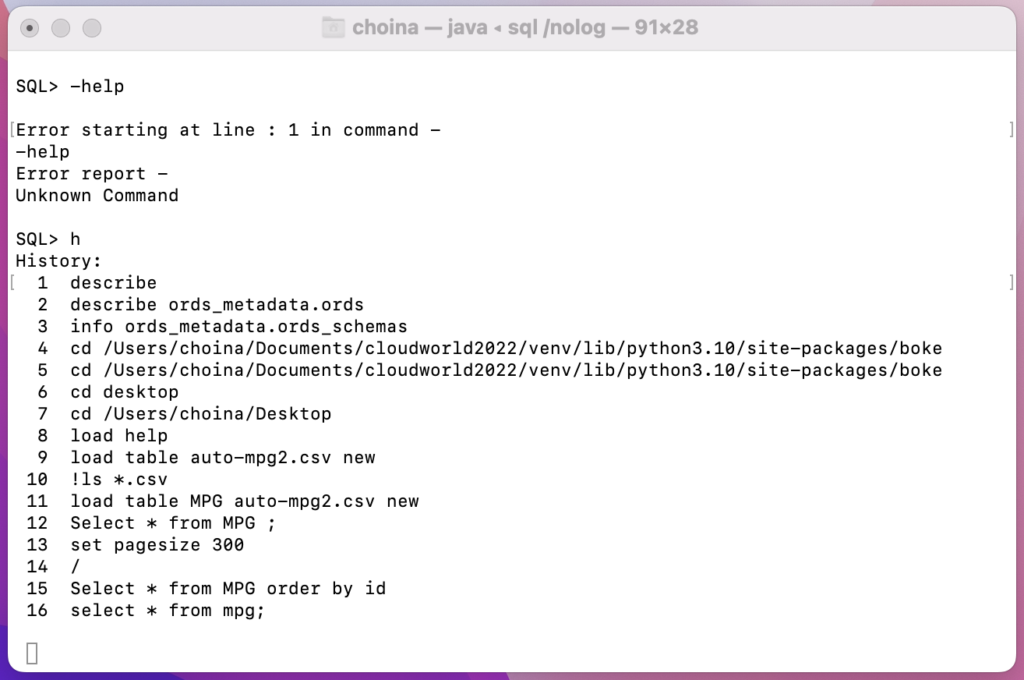 sqlcl history, chris hoina, senior product manager, oracle database tools, command line, oracle autonomous database