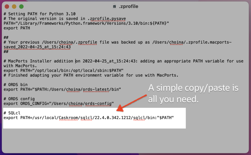 zprofile file for PATH environment variable, chris hoina, senior product manager, oracle database tools, command line, oracle autonomous database